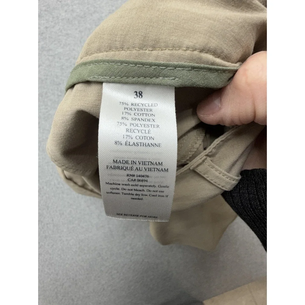 Faherty All Day Shorts Mens 38 Beige Chino 8 Inseam Drawstring Stretch Casual